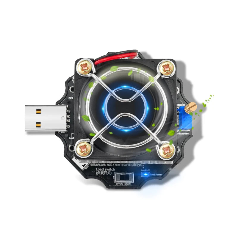 65W Electronic Load USB Tester DC5-24V Type-C Voltmeter Tester With PD3.1 Voltage Trigger Charger Power Bank Capacity Detector