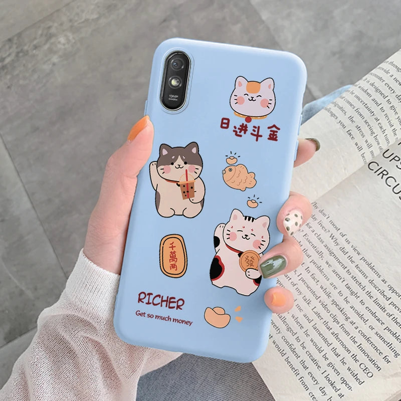 For Redmi 9AT 9A 9at Back Cover Protective Case Soft Silicone Cute Cartoon Cat Frog Funda Phone Case For Xiaomi Redmi 9C 13C 14C