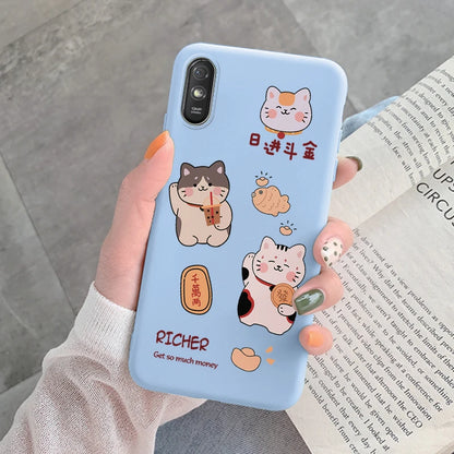 For Redmi 9AT 9A 9at Back Cover Protective Case Soft Silicone Cute Cartoon Cat Frog Funda Phone Case For Xiaomi Redmi 9C 13C 14C