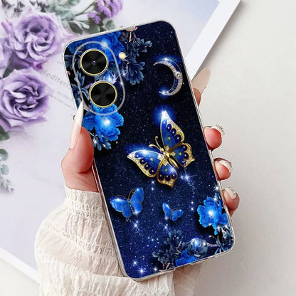 For Cover Xiaomi Redmi A5 4G / Poco C71 Phone Case Colorful Flower Butterfly Love Heart Lxuru Women Fashion Soft Clear Silicone