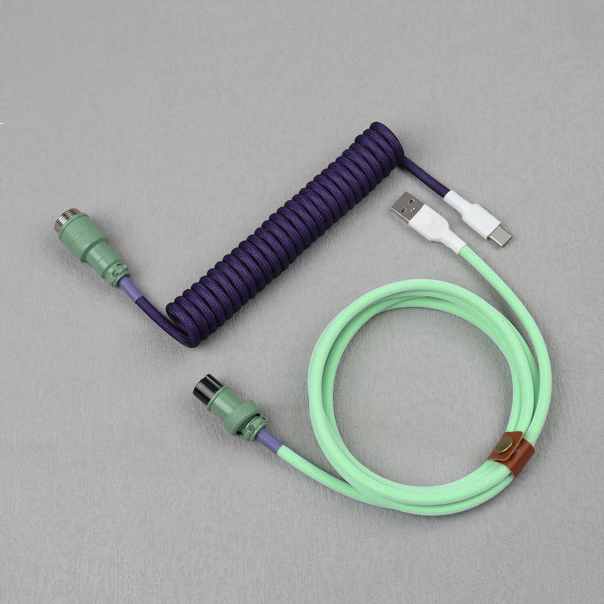 LANO Custom Paracord Coiled Mechanical Keyboard Type C Data Spring Cable GX16 Aviator Coil Spiral Usb C for Gaming Coiled Cable