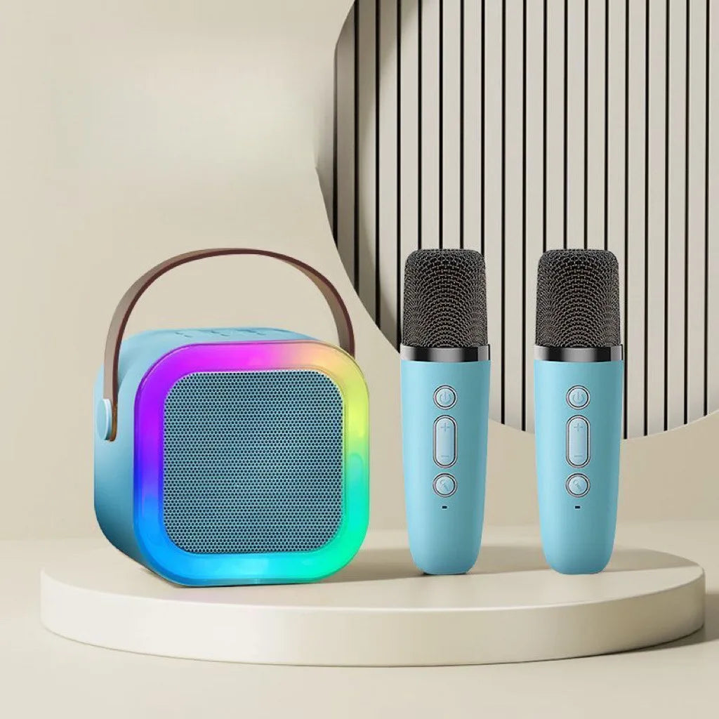 HOMEFISH K12 Karaoke Machine Portable 5.3 PA Speaker System with 1-2 Wireless Microphones Home Family Singing Children's Gifts