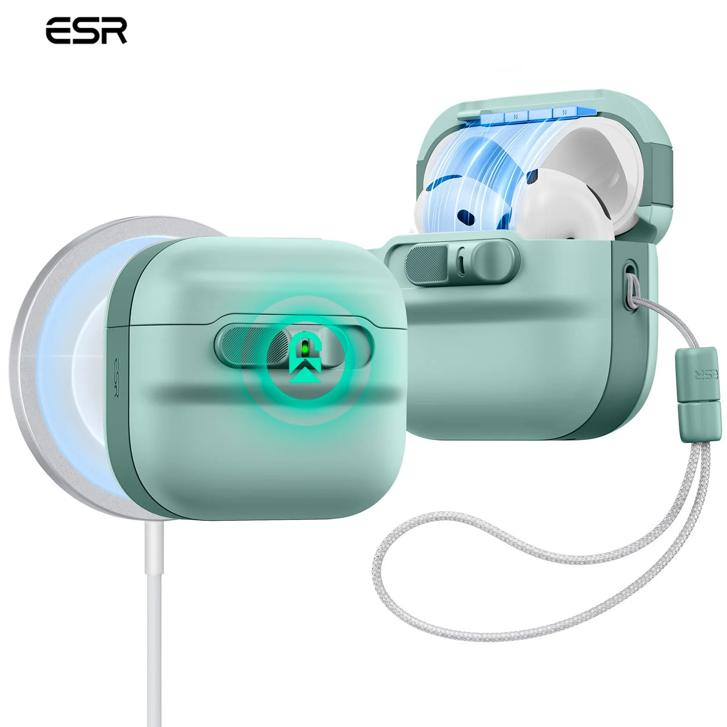 ESR for AirPods Pro/Pro 2/Pro 3 Case (2019-2025) Full Drop Protection Earphone Cover with Lanyard for AirPods 4 Generation Case