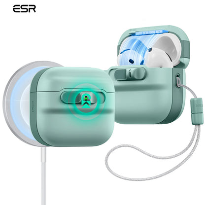ESR for AirPods Pro/Pro 2/Pro 3 Case (2019-2025) Full Drop Protection Earphone Cover with Lanyard for AirPods 4 Generation Case