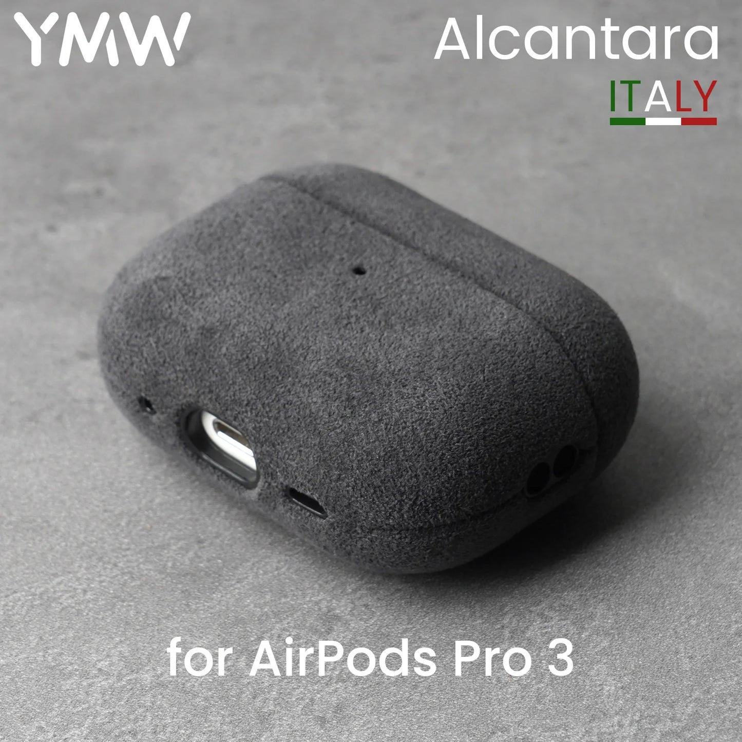 YMW ALCANTARA Case for AirPods Pro 3 Luxury Suede Leather Cases for AirPod Pro Wireless Bluetooth Headset Turn fur Cover
