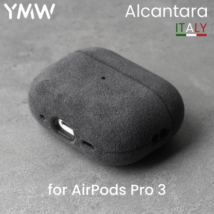YMW ALCANTARA Case for AirPods Pro 3 Luxury Suede Leather Cases for AirPod Pro Wireless Bluetooth Headset Turn fur Cover