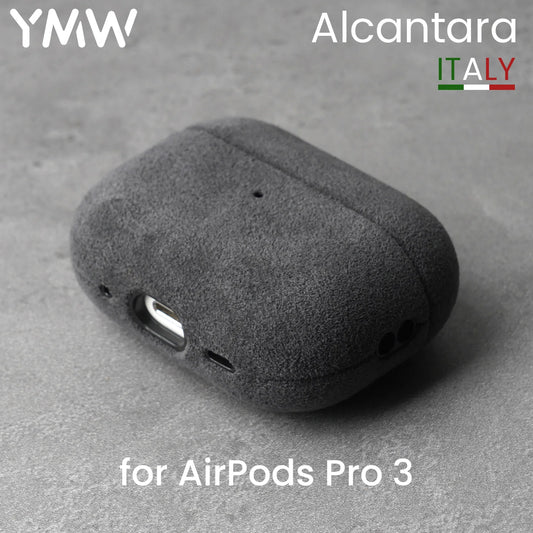 YMW ALCANTARA Case for AirPods Pro 3 Luxury Suede Leather Cases for AirPod Pro Wireless Bluetooth Headset Turn fur Cover