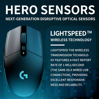 Logitech G304 LIGHTSPEED Wireless Gaming Mouse 12000 DPI HERO Sensor 1ms Latency 250hr Battery Home Office Long Battery Users