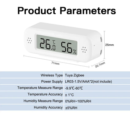 1~4pcs Tuya Zigbee 3.0 Mini Temperature Humidity Sensor For Smart Home Thermometer Hygrometer APP Remote Work with Yandex Alexa
