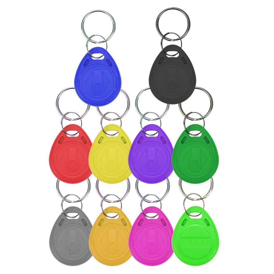5YOA 10pcs 125KHz Read-Only RFID TK4100 EM4100 Proximity Keyfobs Smart Secure Door Entry Access Control ID Keychain Token Tag