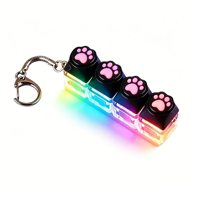 /Clickable Keyboard Keychain LED Light - Stress Anxiety Relief Fidget Toy, Portable Desktop Accessory for Office Decoration Gift