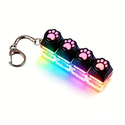 /Clickable Keyboard Keychain LED Light - Stress Anxiety Relief Fidget Toy, Portable Desktop Accessory for Office Decoration Gift