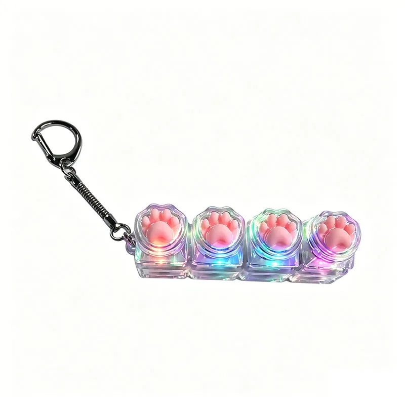 /Clickable Keyboard Keychain LED Light - Stress Anxiety Relief Fidget Toy, Portable Desktop Accessory for Office Decoration Gift