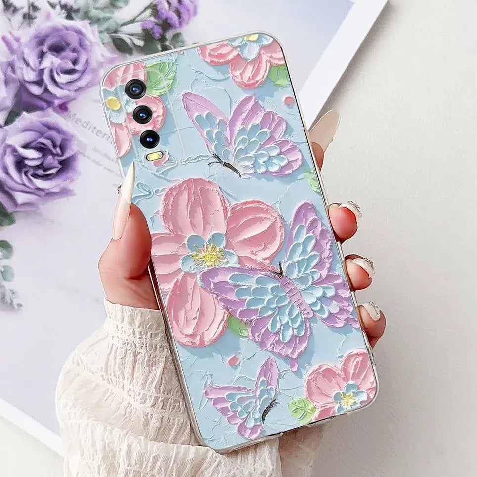Soft Clear Siliocne Cover For Vivo V2027 V2028 V2029 Phone Case Vivo Y11s Y12s Y20 Y20s Y20i Y20G Cartoon Animals Flower Coque