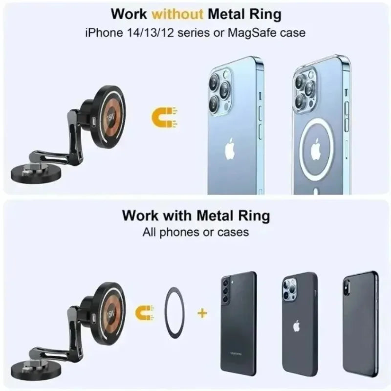 Car Magnetic Phone Holder Stand Instrument Panel Foldable Bracket Self-adhesive Cellphone Bracket For iPhone 17 16 15 14 13 12