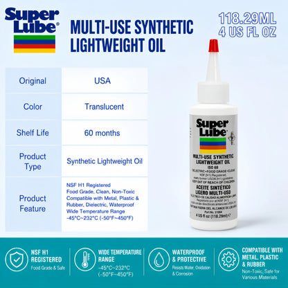 Super Lube 51004 Synthetic Oil ISO 100 NSF H1 Food Grade Lubricant Oil for Keyboard Switch Gear Bearing Plastic Safe 20ml 50ml