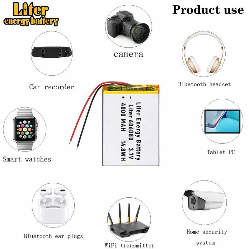 3.7V,4000mAH,606080 Polymer lithium ion / Li-ion battery for TOY,POWER BANK,GPS,mp3,mp4