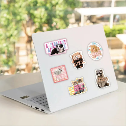 50 Sheets Kawaii Pet Sticker Set Cute Hamster Cat Animal Doodle for Journal Phone Case Luggage Decoration Scrapbooking Supplies