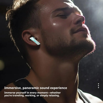 New 2026 DX-08 Mecha Wireless Earbuds Bluetooth 5.3 RGB LED Power Display 72H Playtime Low Latency Gaming Earphones