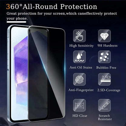 Privacy Screen Protector for Samsung A55 A56 A36 A26 A15 A14 A13 A06 A54 A53 A52 A33 A34 A35 A25 A22 A32 A01 A03 A02 A05 Glass