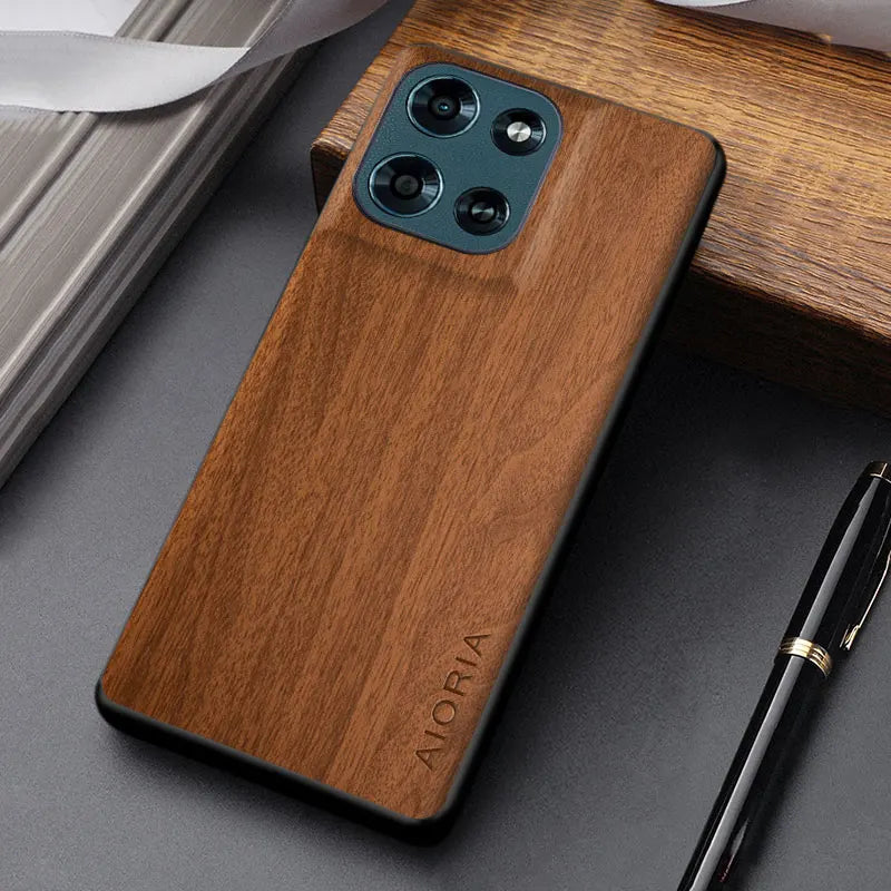 For Motorola Moto G Play Power Stylus 2026 2025 2024 Case funda unique design wooden pattern pu leather stylish cover coque
