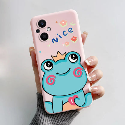 For Oppo Reno7 Z 5G Case Reno 7 8 Lite Bear Cartoon Frog Soft Silicone Phone Case For Oppo Reno 7Z 8Z Reno7Z 5G Back Cover Capa