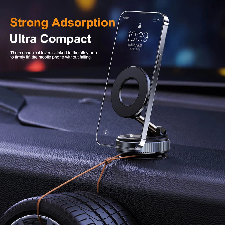 2026 New Model Car Magnetic Phone Holder with Suction Cup Vacuum Adsorption for Car Navigation and Dedicated Phone Holder