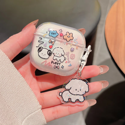 Case For 2025 New AirPods Pro3 4 3 2 1 Pro 2 Case TPU Cute DIY Star Butterfly Flower Dog Earphone Protective Cover With Pendant