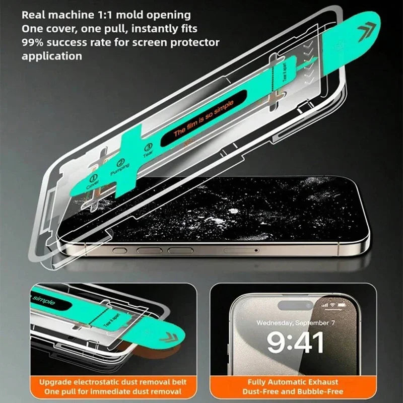 Oleophobic Dust Free Easy Installation Screen Protector For iPhone 17 13 12 11 14 15 Pro Max XS X XR 16 Plus Matte Privacy Glass