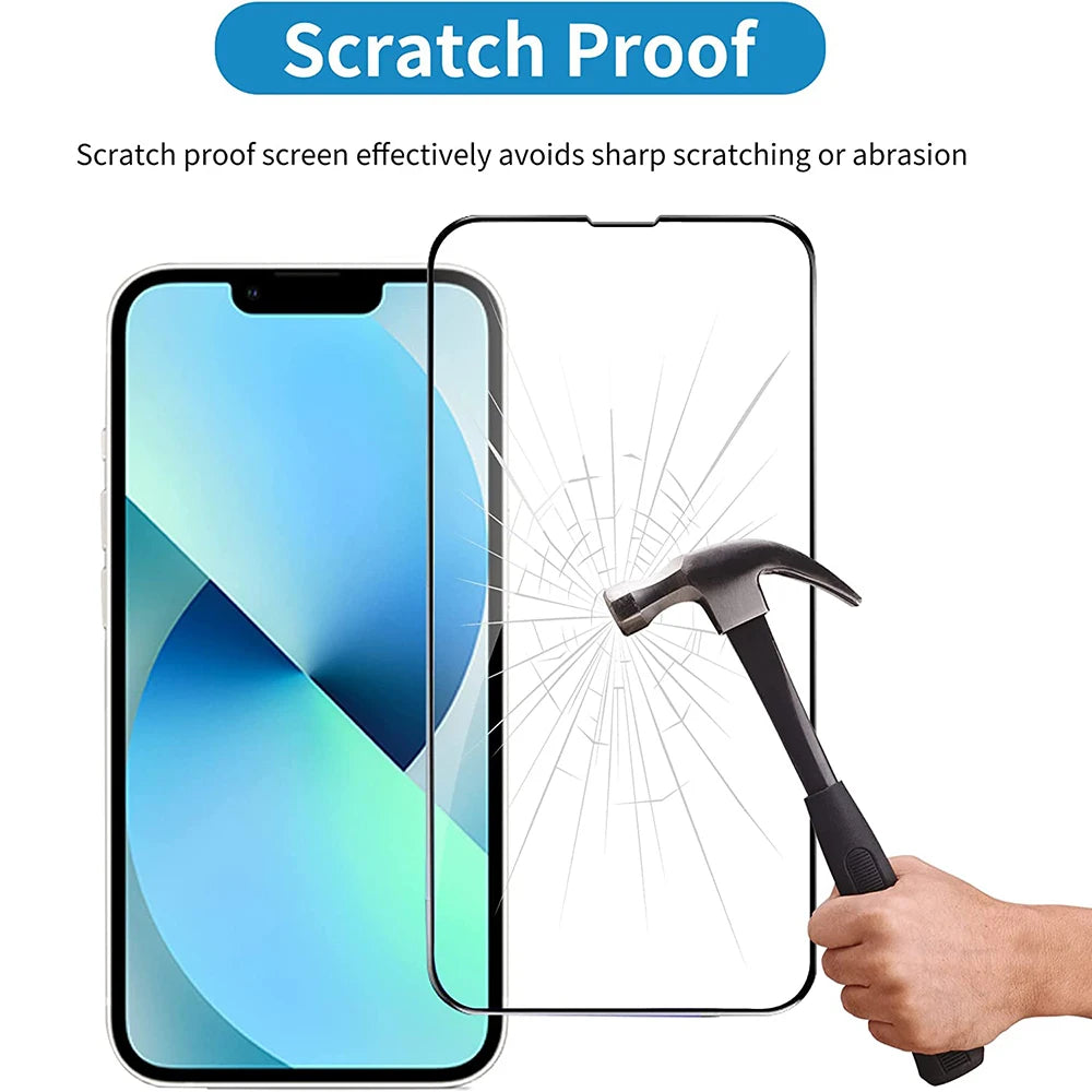 9D Full Cover Tempered Glass For iPhone 14 13 12 11 Pro Max Protective Glass on iPhone XS Max XR 8 7 6S 6 Plus Screen Protector