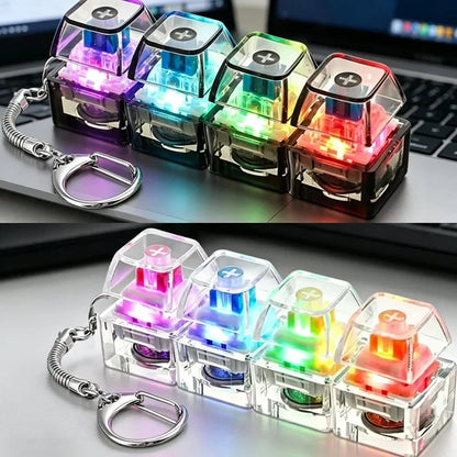 Keychain LED lights for relieving stress and anxiety, keychain keyboard toys, portable office desk accessories, office gifts