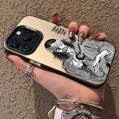 Case for iPhone SE4 16E 16 15 14 13 12 11 Pro Max XS X XR Plus 8 7 SE 2020 Japanese Comics Vagabond Samurai Plating Matte Cover