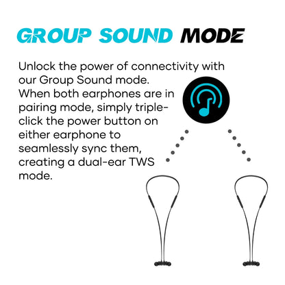 Wavefun Flex Pro Ultimate Quick Charging Bluetooth Earphone V5.3 Wireless Headphones Neckband Stereo Earbuds TWS Mode with Mic