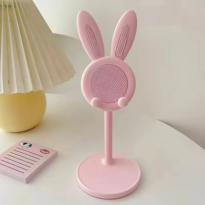 Lazy Stand Cartoon Bunny Phone Holder For iPhone IPad Samsung Cute Rabbit Mobile Phone Stand Desktop Adjustable Telescopic Lift