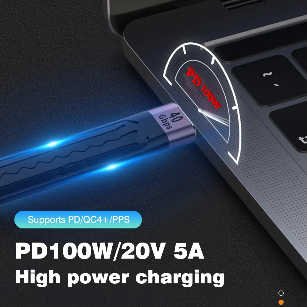 UGOURD USB4 Type C Data Cable 40Gbps USB C Short Cable PD 100W 240W 8K for Thunderbolt 3/4 SSD iPhone 15 Pro Max Power Bank
