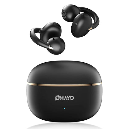 OHAYO Open Ear Headphones, Clip on Earphones, Wireless Earbuds Bluetooth 5.4, Lightweight Comfort，AI Call Noise Cancellation