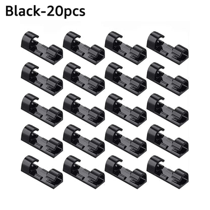 5/20/40/60Pcs Self-Adhesive Cable Organizer Clip Desk Tidy Management Clip Cable Protector For Mouse Headset Wire Storage Winder