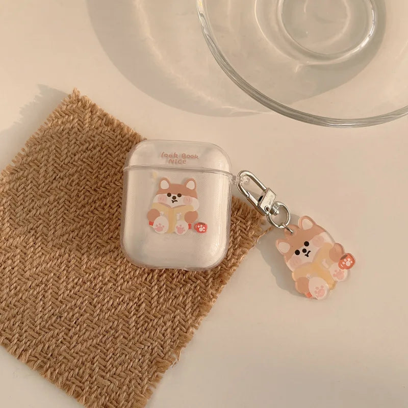 For AirPods 1 2 3 Earphone Case Funny Cute Cartoon Couples Bluetooth Headphone Protective Cover For AirPodsPro 2nd With Keychain