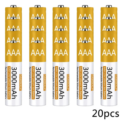 Rechargeable Lithium-ion Battery 3000mAh 1.5V AAA Battery for remote control mouse small fan Electric toy