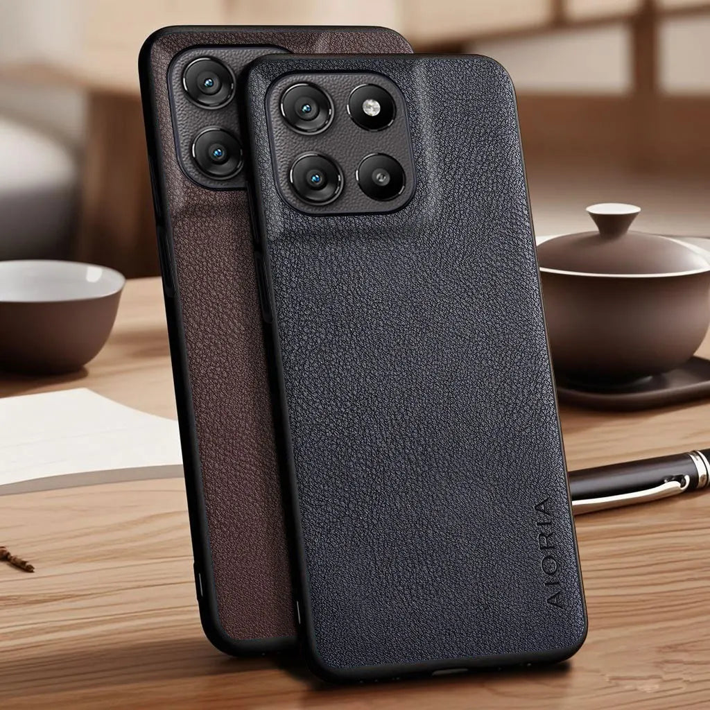 Case for Motorola Moto G57 G86 G06 G15 Power G56 G55 G45 G35 G05 E15 Faux Lychee Pebbled leather cover funda for Moto G06 case