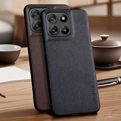 Case for Motorola Moto G57 G86 G06 G15 Power G56 G55 G45 G35 G05 E15 Faux Lychee Pebbled leather cover funda for Moto G06 case