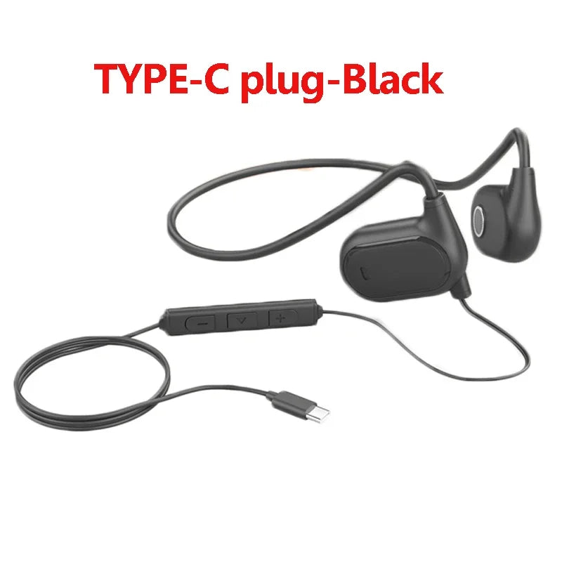 Open Ear Wired Headphones Air Conduction Gaming Headset 3.5mm Type-c USB Plug Stereo Earphones for Computer Laptop Mobile Phone