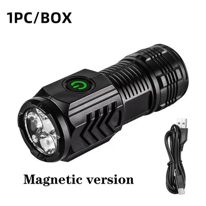 Three-eyed monster LED flashlight, a must-have for night travel, portable, high brightness, strobe lighting