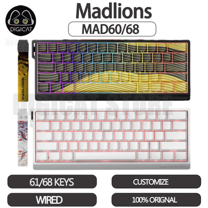 Madlion Mad 60He Magnetic Switch Mechanical Keyboard MAD68 Wired Keyboard Mad60he Custom MAD68he Esports Gamer Keyboard Gifts