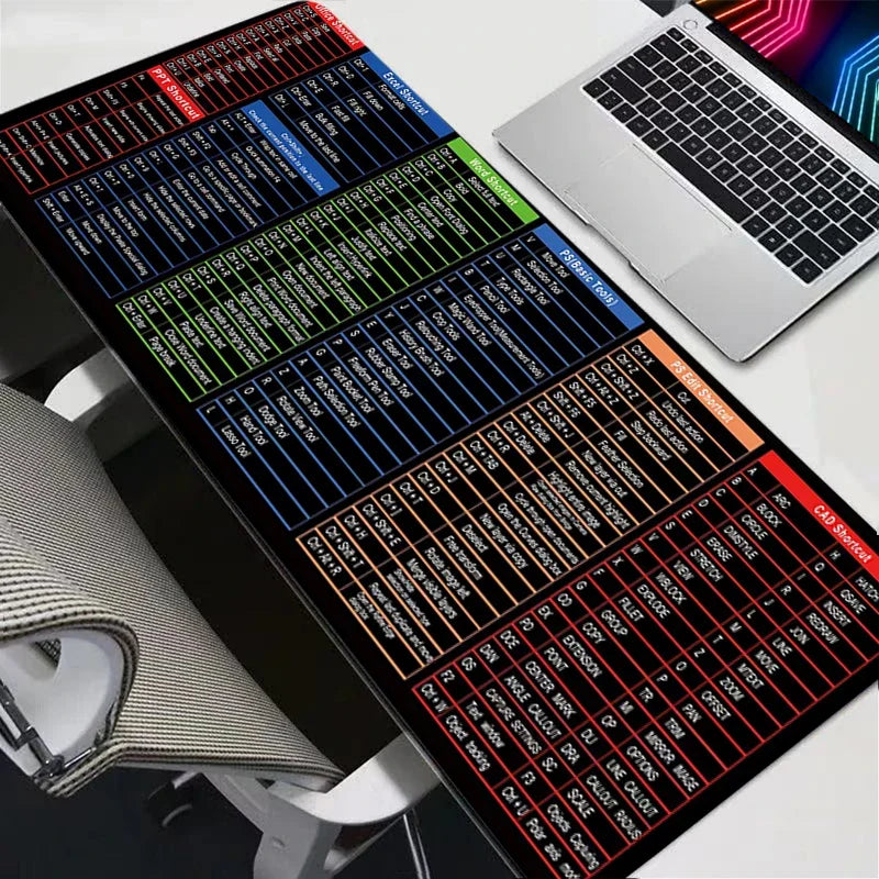 Simple Windows Shortcuts Mouse Pad Office Software Office Word Excel PPT Shortcut Large Desk Pad Excel Shortcut Pattern Mousepad