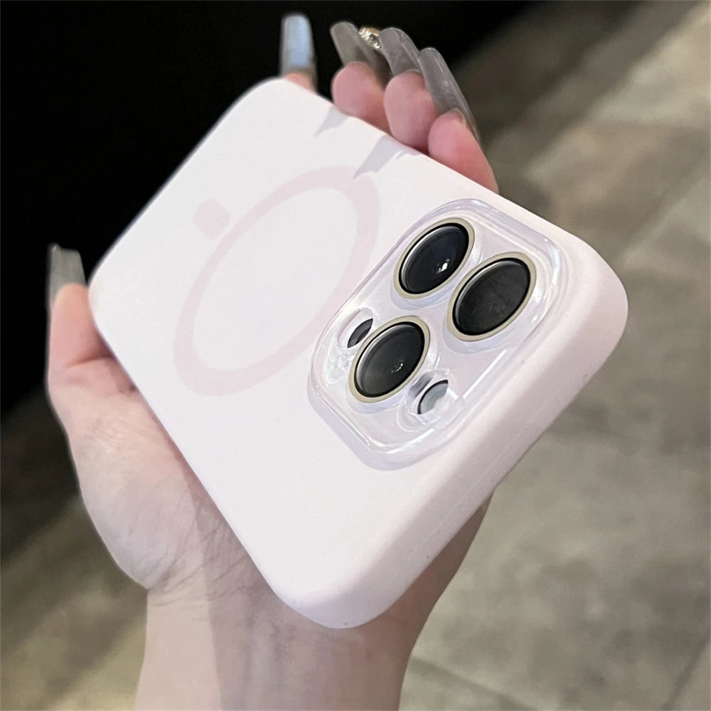 Liquid Silicone Magnetic Case For iPhone 17 16 15 13 14 12 Pro Max For Magsafe Wireless Charging Solid Color Shockproof Cover