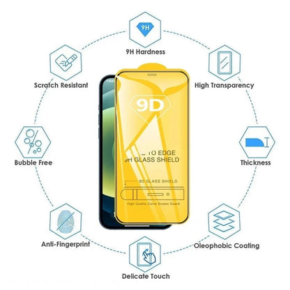 3PCS 9D Tempered Glass For iPhone 16 15 Plus XR X XS Max Screen Protector For iPhone 17 15 11 12 13 14 Pro Max Protective Film