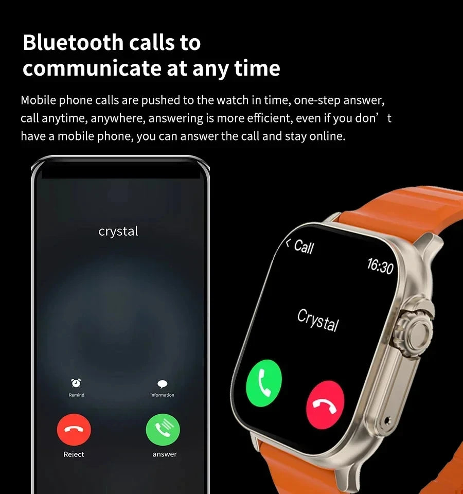LAXASFIT Smart Watch Bluetooth Talk Smartwatch Message Alert Heart Rate Monitor Sports Watch for Android IOS Men Women