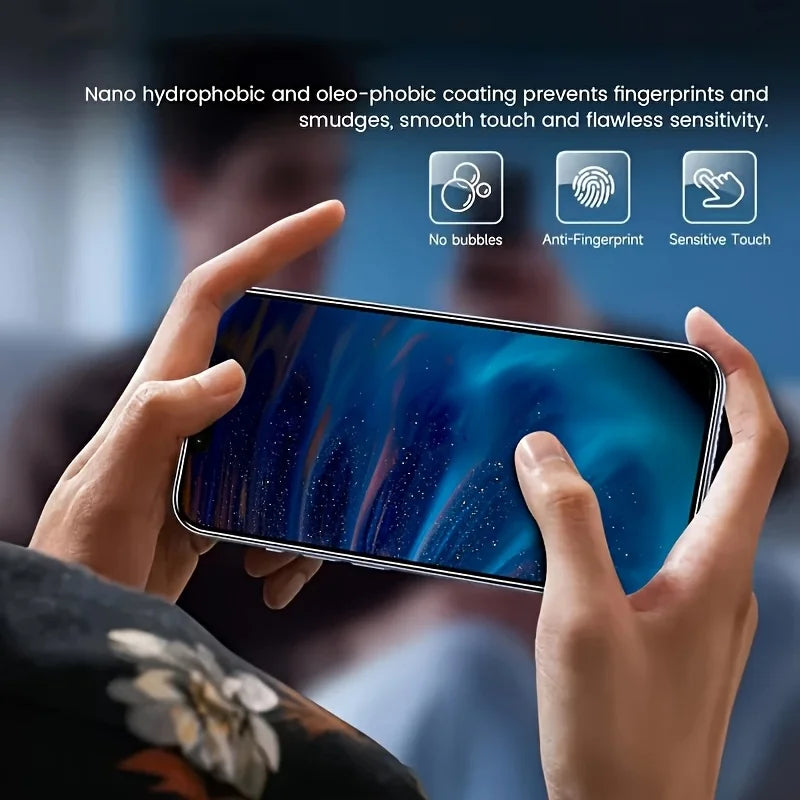 5Pcs Tempered Glass for iPhone 16 15 14 13 12 11 Pro Max Plus 16e Screen Protector For IPhone 17 Pro Max 17Air XR XS Max Glass