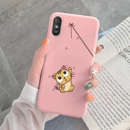 For Redmi 9AT 9A 9at Back Cover Protective Case Soft Silicone Cute Cartoon Cat Frog Funda Phone Case For Xiaomi Redmi 9C 13C 14C
